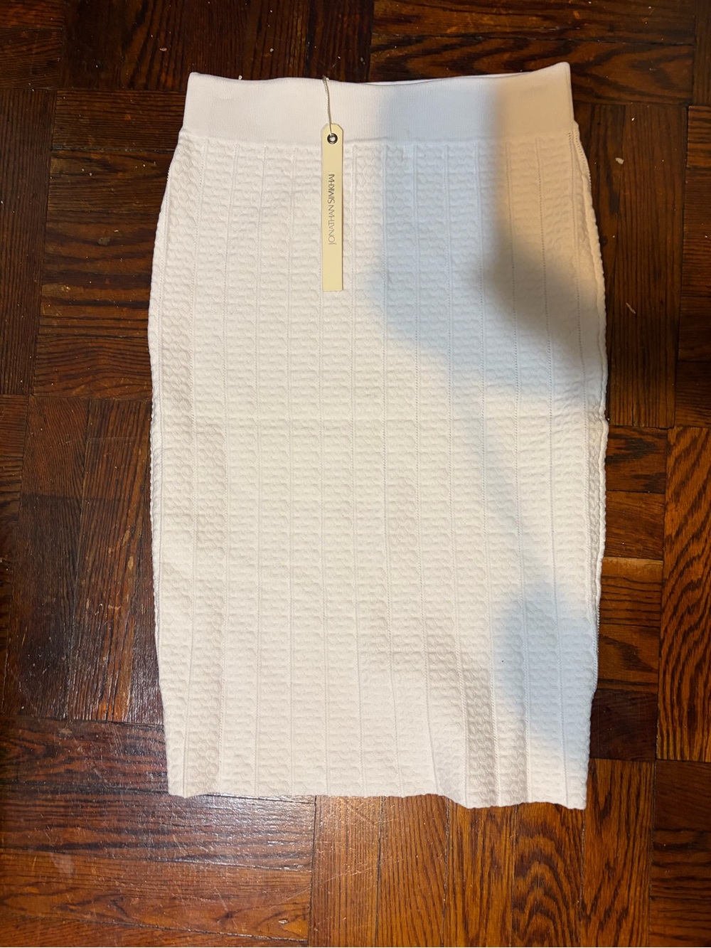 Jonathan Simkhai White Textured Knit Pencil Skirt NWT size M